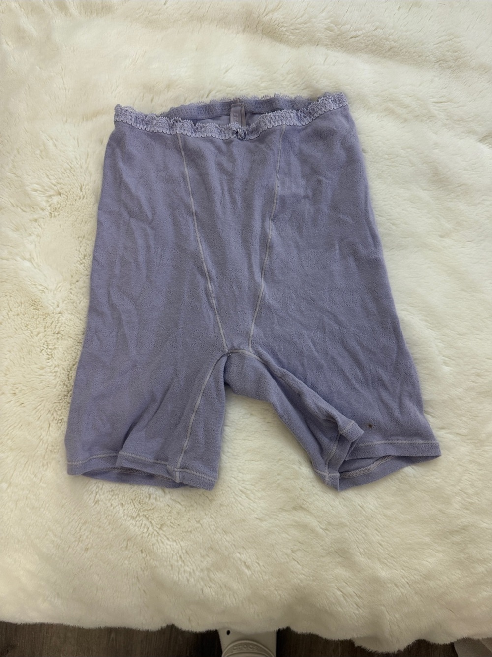SKIMS Lavender Lace-Trim Bike Shorts